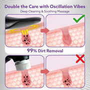 Facial Cleansing Massager with Sonic Vibration Technique, 5 Cleaning Modes, Waterproof, Soft Silicone Bristles, Handheld, Black CM2407