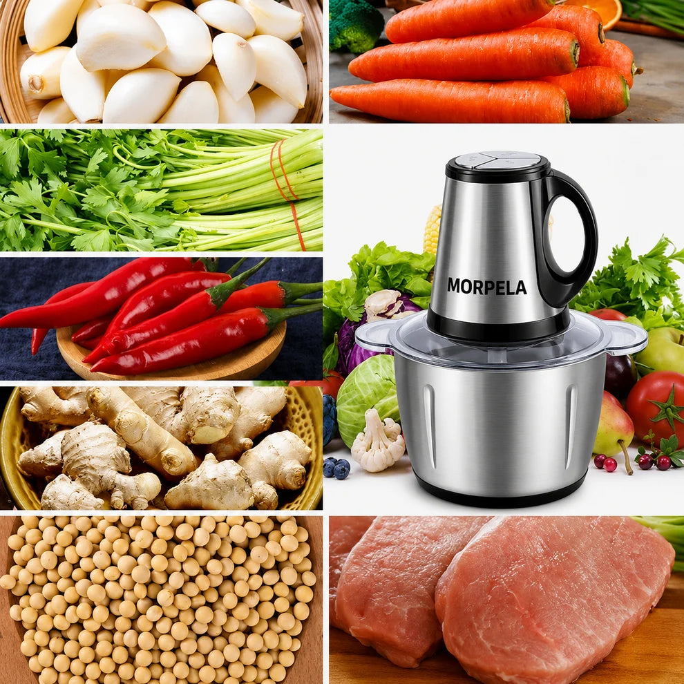 DK Mart Multipurpose 800w Electric Food Chopper 2L | Stainless Steel Bowl